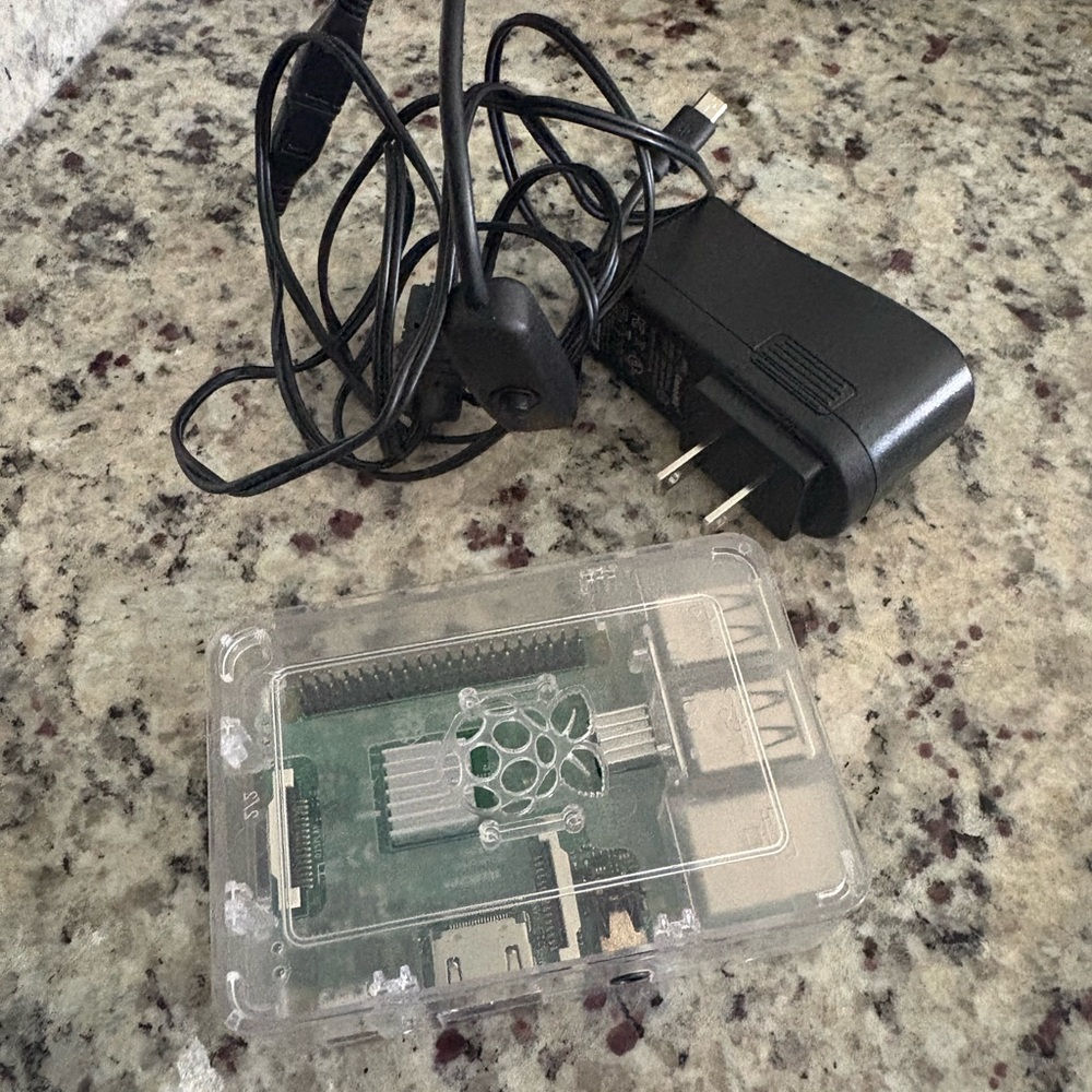 Raspberry Pi 3B W/ Power supply on/off switch 128 gb micro SD card-needs format